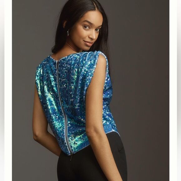 Anthropologie Pilcro Cashmere Sequin Sweater Vest NWT - Picture 4 of 10